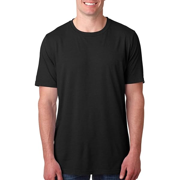 Next Level Unisex Poly/Cotton Crew Neck T-Shirt - Antique Denim Color, XL, Super Soft Jersey