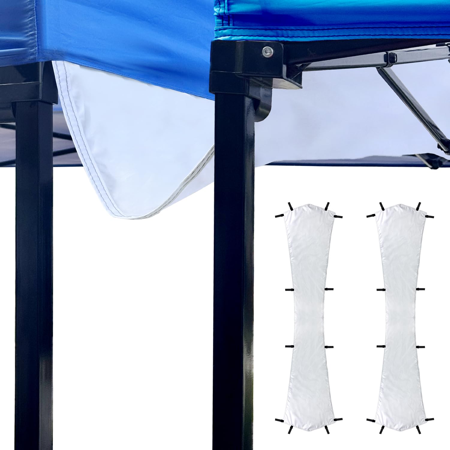 Photo 1 of 2 Pcs 10 Feet Canopy Rain Gutters for Instant Pop Up Canopy, Canopy Tent Drainage Accessory Rain Gutter (White)