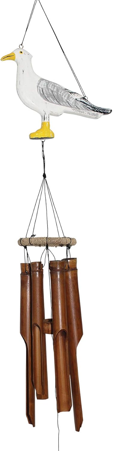 Cohasset Gifts & Garden Seagull Silhouette Bamboo Wind Chime