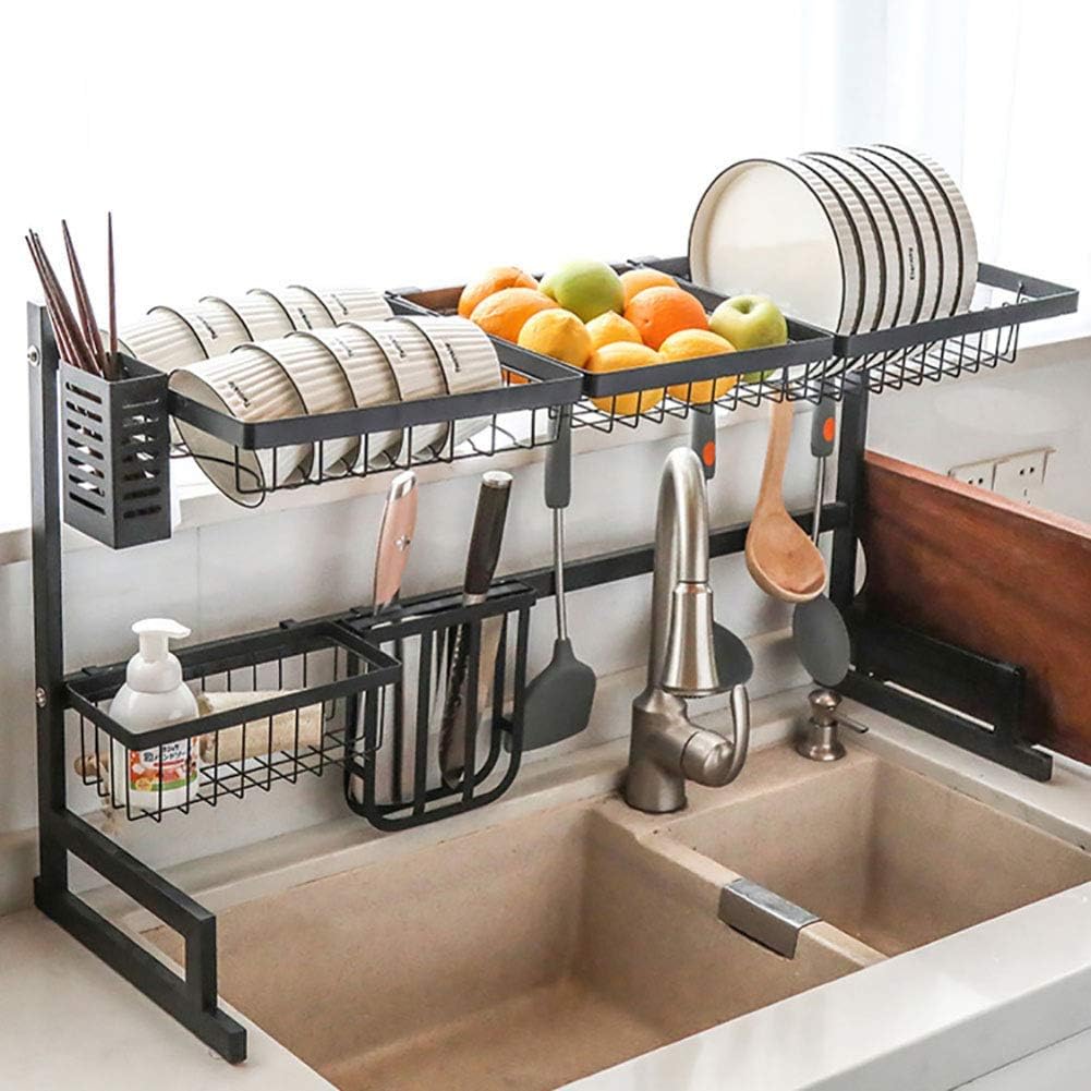 Estante para secar sobre Fregadero Cocina, Estante para Platos de Acero