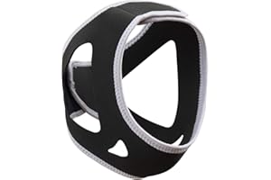 WAKI HOME Anti-Snoring CPAP Chin Straps & Jaw Support Belts - Natural Sleep,Instant Relief - Adjustable Velcro - Non-Sliding Off - Comfortable,Breathable Fabric - Stop Snoring CPAP Headband (Grey)