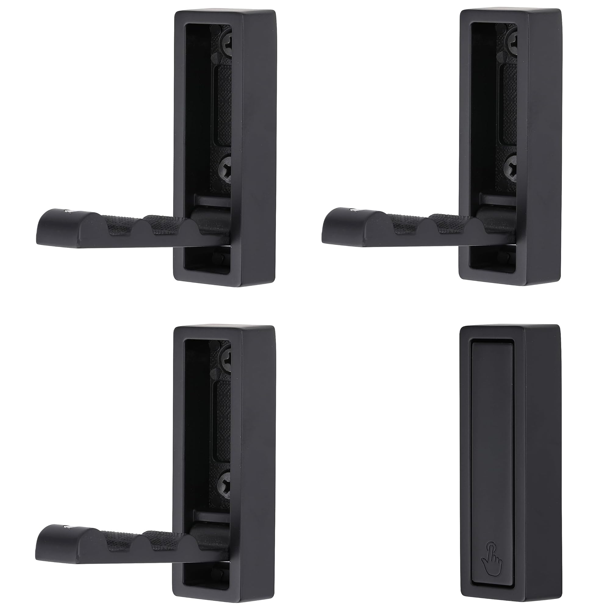 SYZOW Folding Coat Hooks 4pcs Foldable Hook Wall Mounted for Hanging Coat, Jacket, Towel Heavy Duty Wall Hooks Fold up Hooks Headphones Holder (Black)