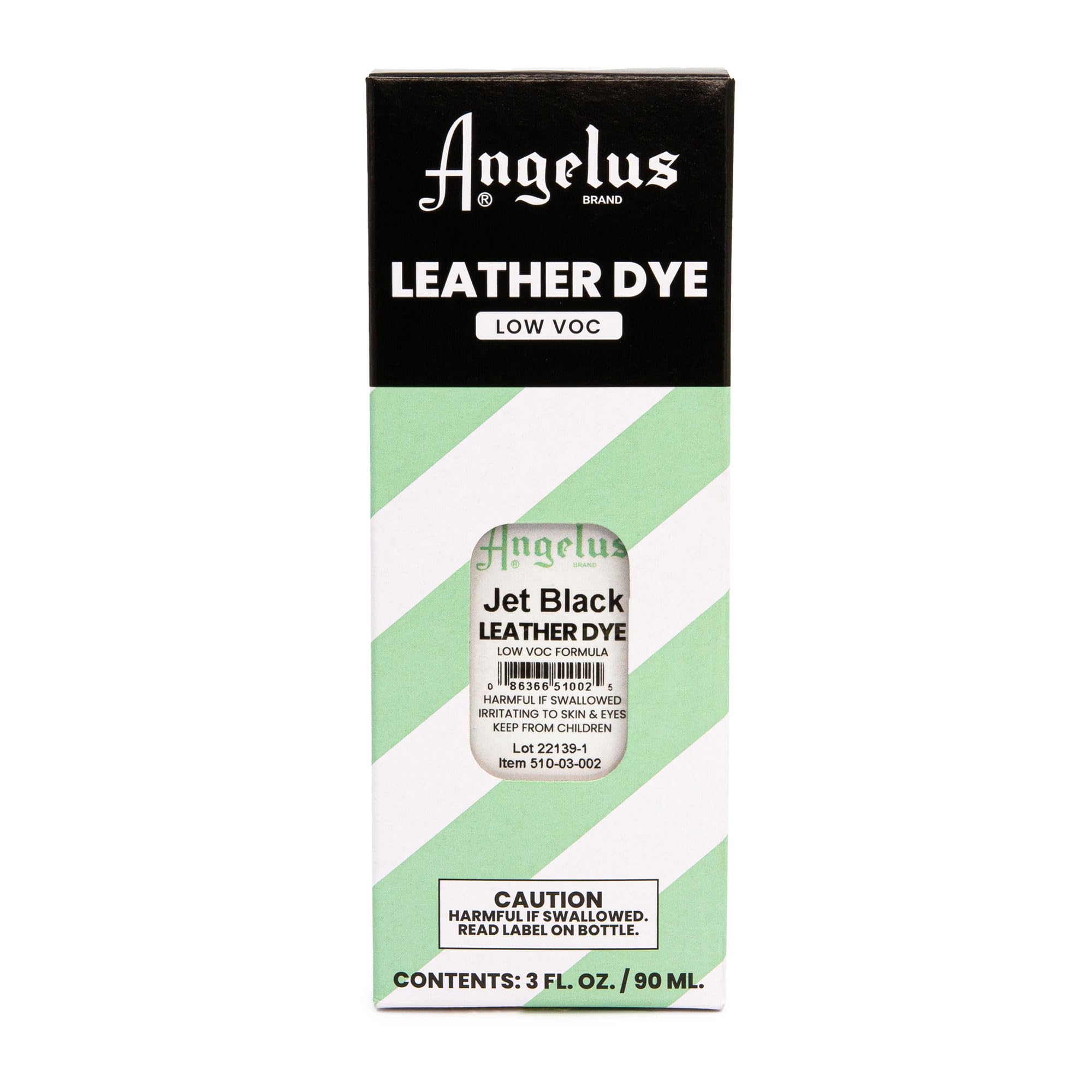 Angelus Leather Dye - Flexible Leather Dye for Shoes, Boots, Bags, Crafts, Furniture, & More 3oz (Jet Black)