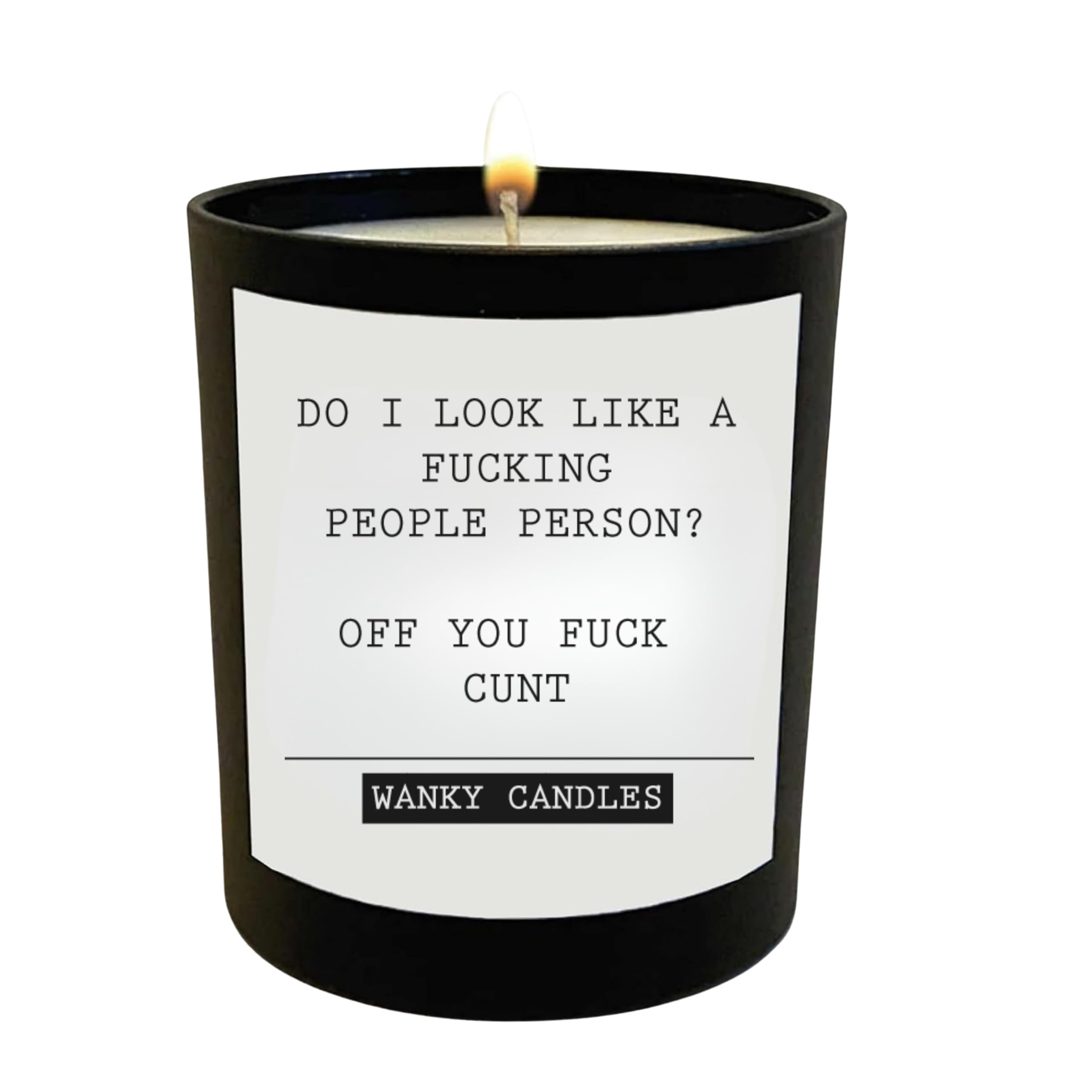 Funny Rude Candle for Her Offensive Gift Alternative Cheeky Sweary Black Jar Soy Wax Candle Strong Scent Humour (People Person)