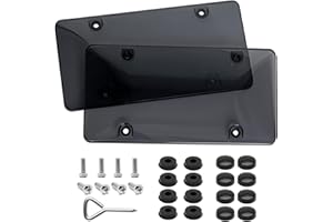 EWBN 2 Pcs License Plates Cover Black Unbreakable Dark Design,Fits All Standard 6x12 Inches License Plates,Protect Your Front & Back License Plates