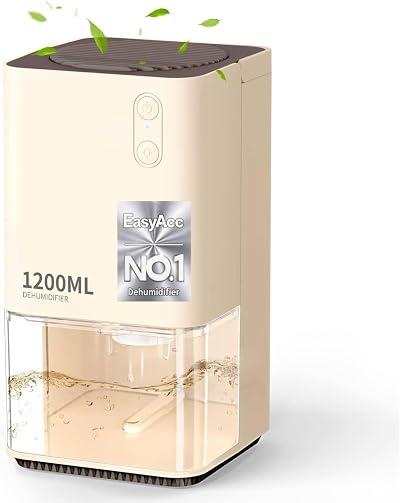 EasyAcc Dehumidifier 1200ml Portable Quiet Auto Shut Off for Wardrobe Bedroom
