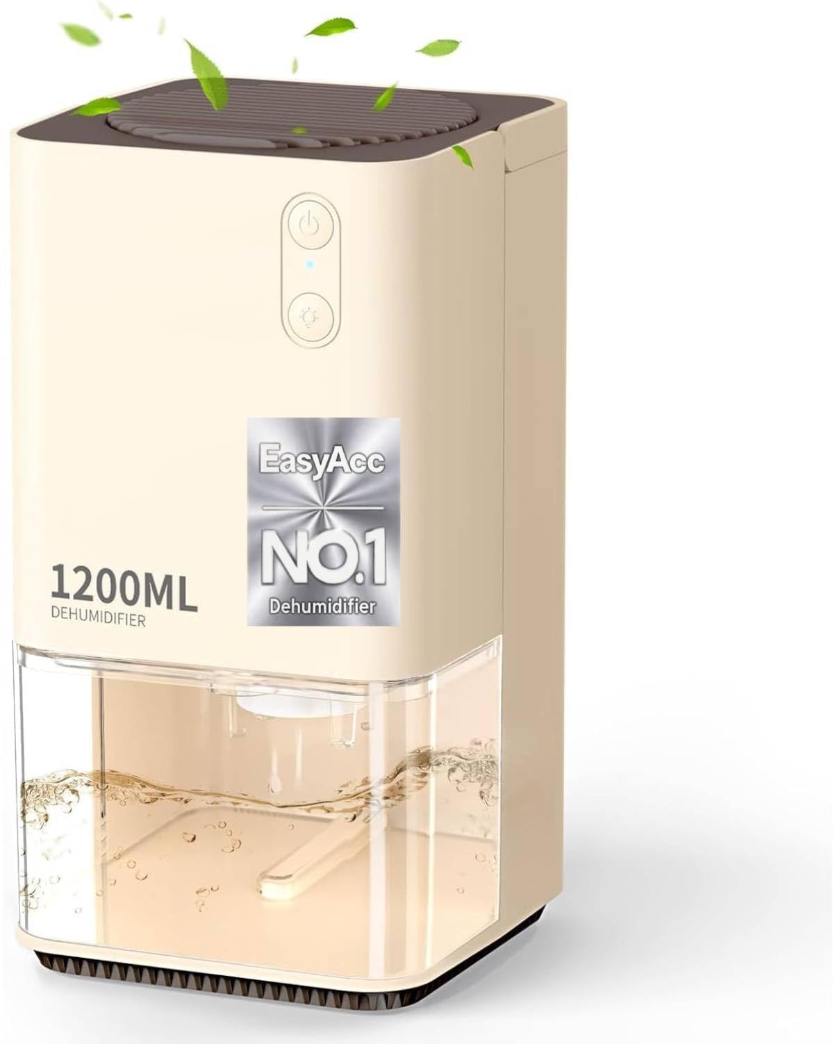 Dehumidifier for Home Damp, EasyAcc 1200ml Electric Dehumidifier with Ultra Quiet & Auto Shut off 7 Colorful LED Portable Mini for Wardrobe Bathroom Closet RV Bedroom Garage-Gold