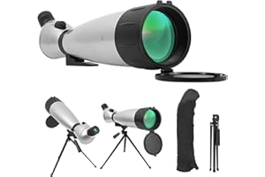 FETCHFALCON Fetch Falcon FMC HD BAK4 Spotting Scopes (Third Generation, Water-Resistance Long Range Spotting) with Metal Tripod Phone Adapter and Carry Bag (33-100X100 Without Phone Holder)