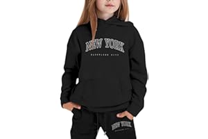Children's Girls Hooded Sweatshirt Sweatpants Set 2 Piece with Hood Hoodie Matching Set Fall Toddler Sweatsuit Sets