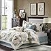 Madison Park Quincy Cozy Comforter Nature Scenery Design - All Season Bedding, Matching Bed Skirt, Decorative Pillows, Quincy, Leaf & Bird Khaki King(104