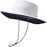 BASSDASH UPF 50+ Water-Resistant Fishing Bucket Hat with Laser Perforated Mesh Adjustable for Men Women Outdoor Hiking