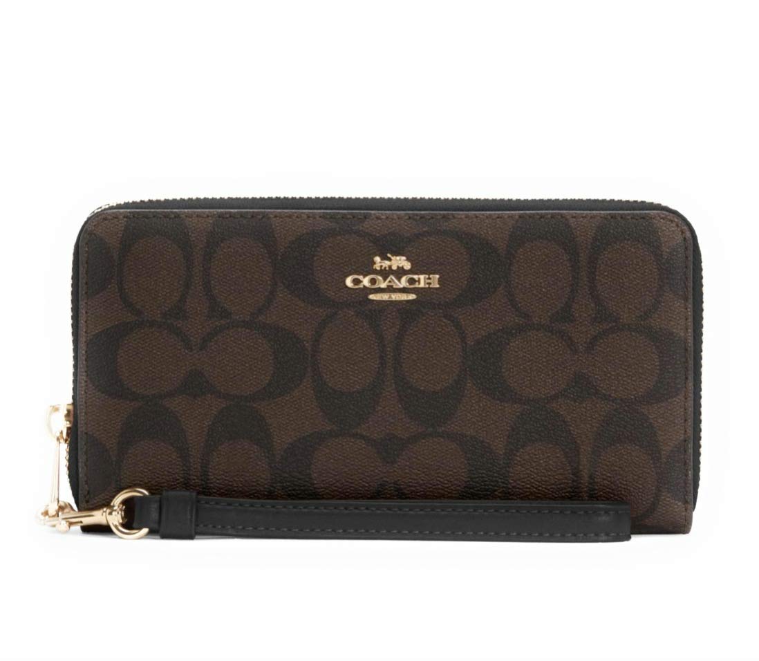 Coach Women's Wallet, Im/KhakiSaddle, Black, Brown, (Brown - Black), Medium, Accordion Wallet