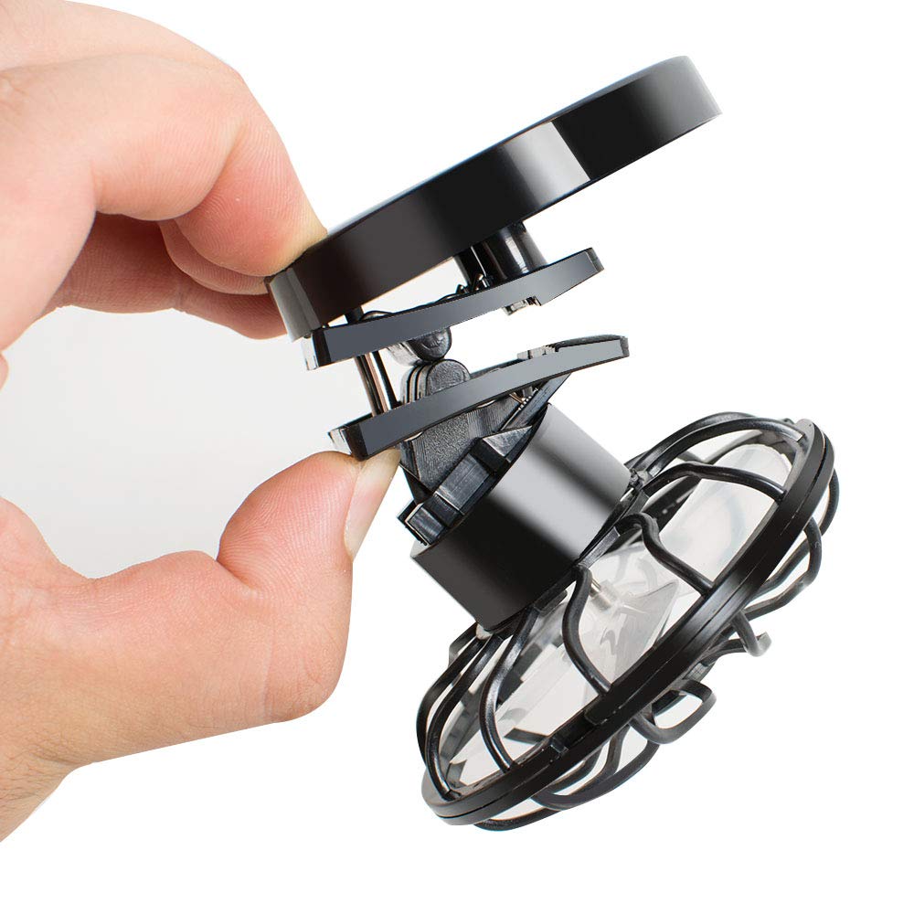 Enshey Portable Mini Solar Fan-Cooling Fan Hat Cap Fan Solar Powered Clip Fan Energy Saving Black Fan Cooler