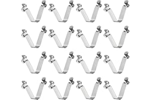 HARFINGTON 16pcs Double Button Kayak Paddle Snap Spring Clip 8x10x50mm 65Mn Spring Steel V-Shaped Hollow Lift Telescopic Lock