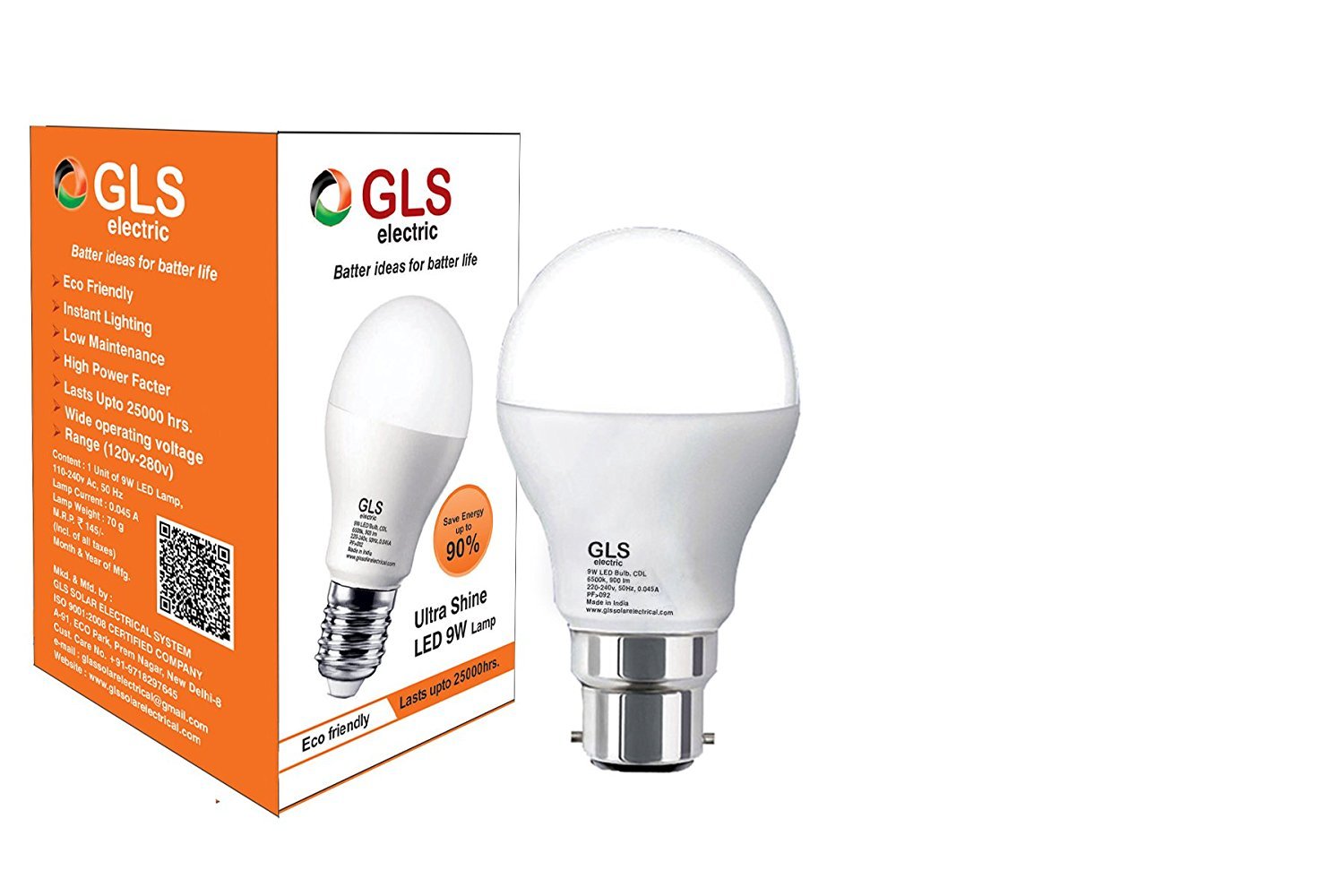 Buy Gls Solar 9 Watt Led Bulb Pack Of 3 Cool Day Light Online At Low Prices In India Amazon In