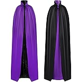 Fengek Halloween Reversible Cloak Capes, 4.87 Ft Unisex Satin Cape Adult Cosplay Costume for Halloween Christmas Party