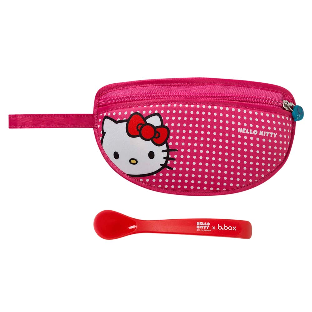 b.box Travel Bib and Flexible Soft-bite Spoon with Adjustable Neck Strap (Pop Star)