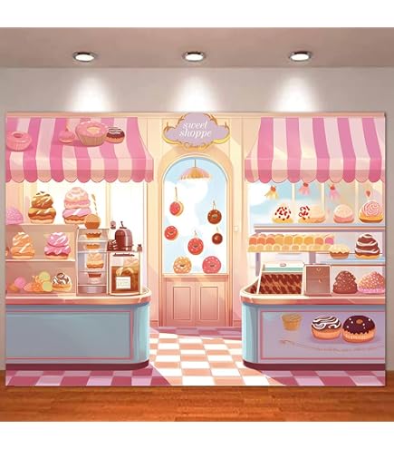 Sfondo Compleanno SDOTPMT 5x3ft – Poliestere Tema Caramelle E Cioccolato Per Festa 1° Compleanno E Cake Table (Candyland) - 3