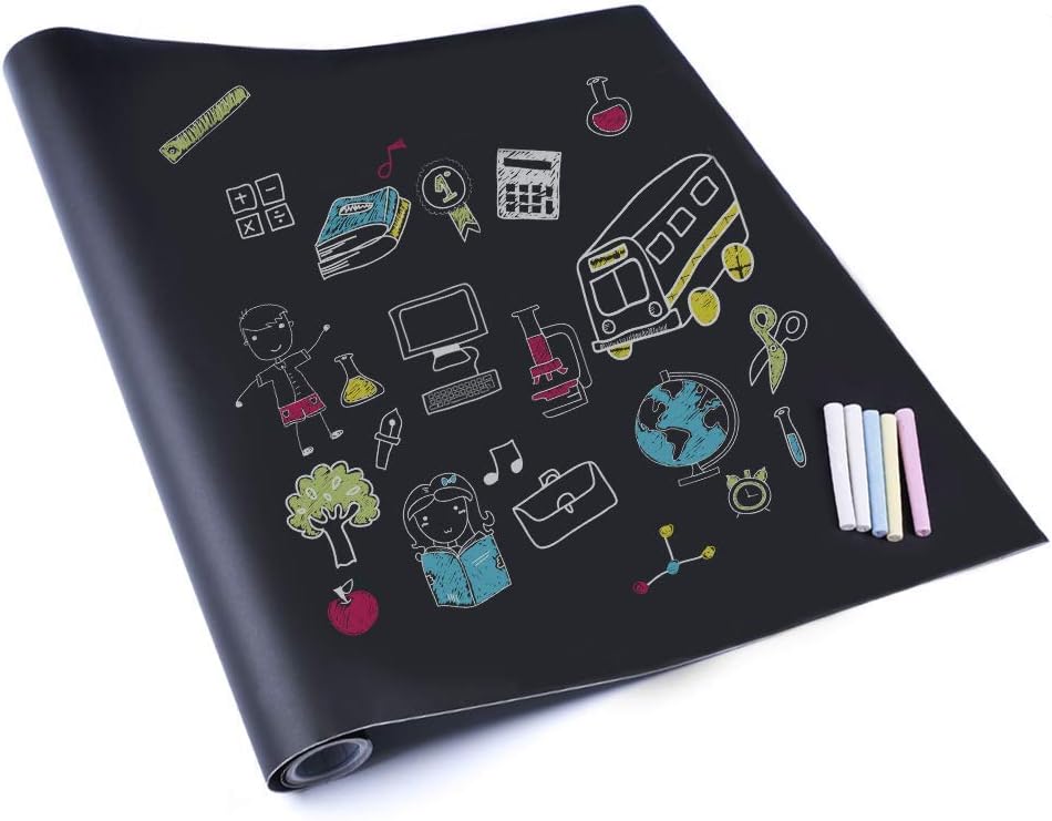 Coco Digital Chalkboard Blackboard Removable Vinyl Wall Sticker Decal 200 X 45cm + 5 Chalks