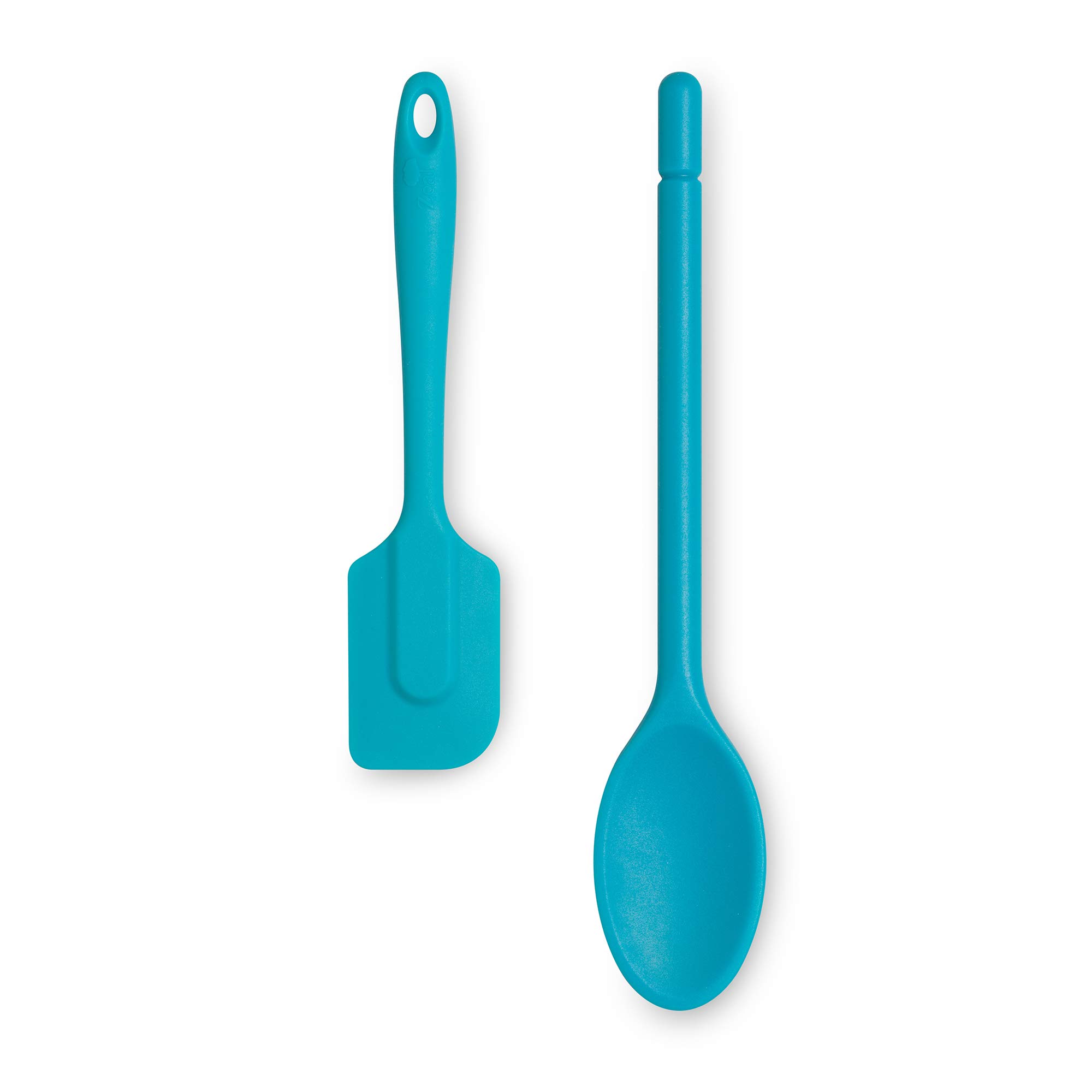 Zeal JSET4A Non-Stick Silicone Cooks Spoon & Spatula 2-Piece Set-Aqua