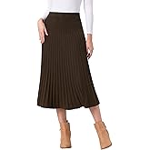 Allegra K Women's Casual High Waist A-Line Pleated Knitted Skirt Sweater Midi Skirts