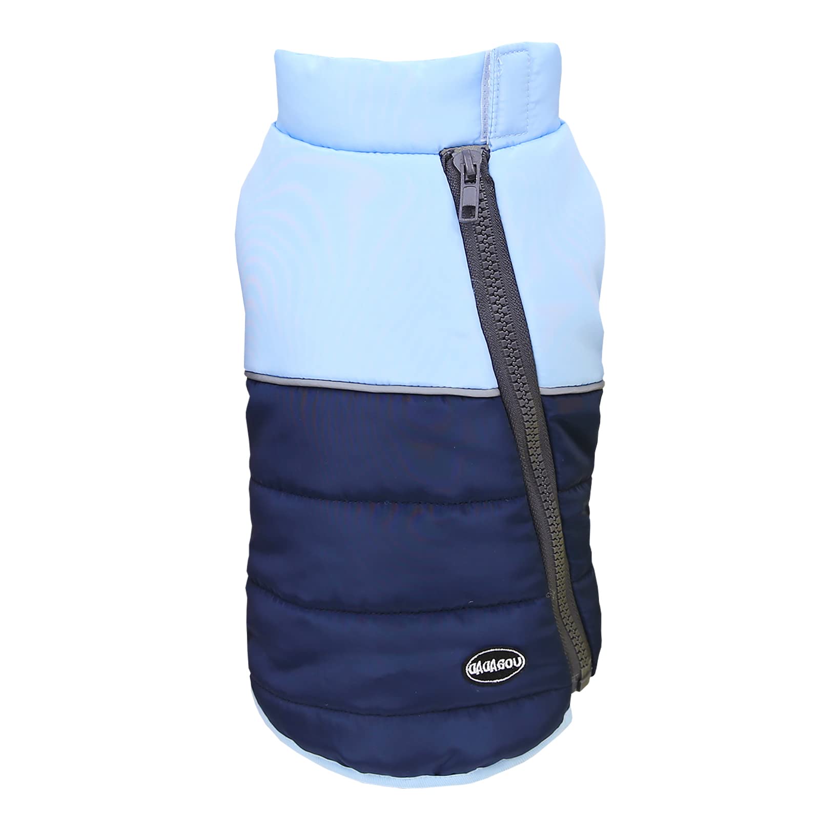 Izefia Dog Coat Cold Weather Coats Windproof Jacket Fleece Warm Sweater Winter Thick Clothes Vest Zipper Tank Top Coat for Small Dog Medium Cat Blue L
