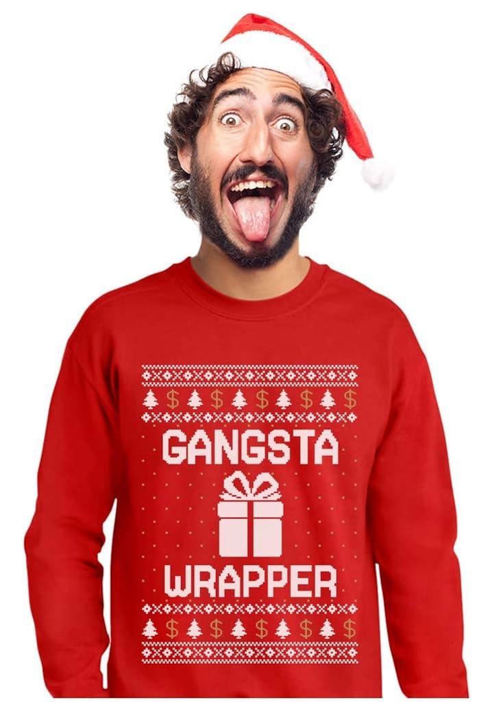 gangsta wrapper ugly christmas sweater