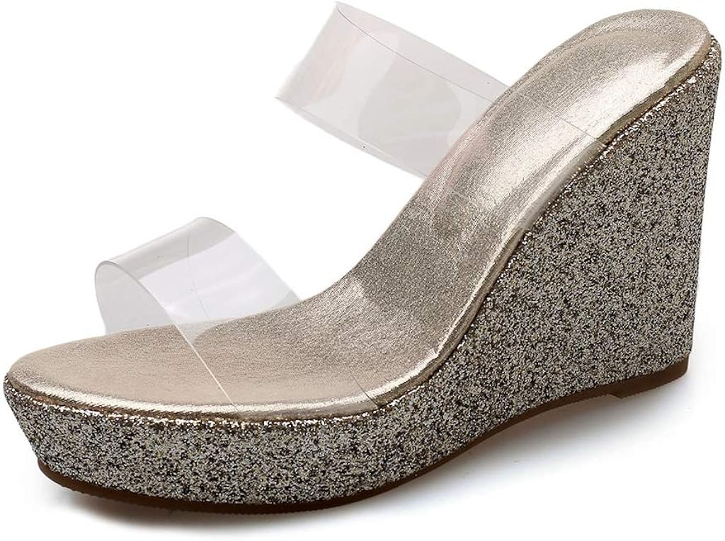 clear wedge platform sandals