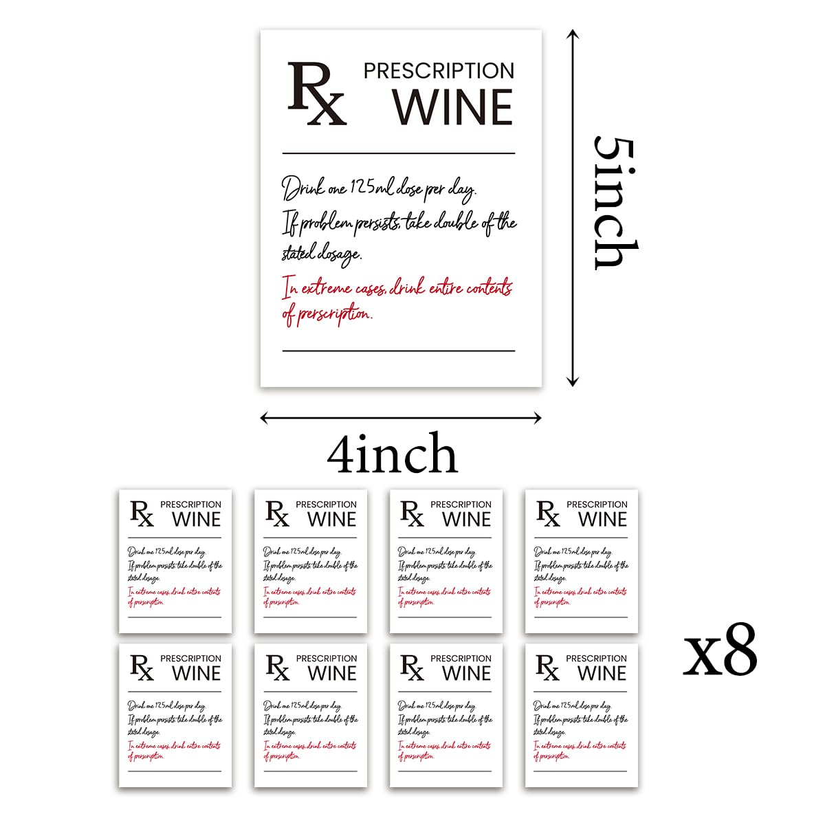 8 Pcs Pharmacist RX Wine Labels, Humor Pharmacist Retirement Appreciation Birthday Graduation Gifts for Women Men, Funny Pharmacy Technician Gift Wine Bottle Stickers Labels