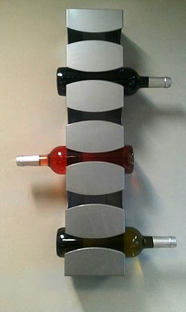 INDIAN DECOR . 50101 Metal Wall Mounted Wine Rack for 6 Bottles, Grey