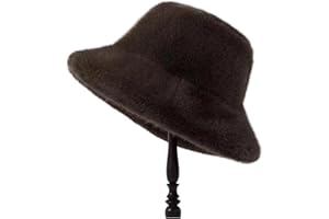 QHUANYANI Winter Winter Puffy Bucket Hats Women Fashion Leopard Print Plush Sun Hats Thickened Warm Hat Bucket Hats(Dark Coff