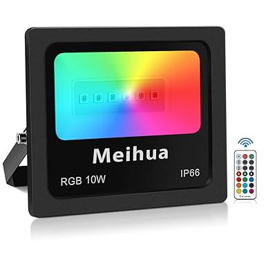 Foco de Colores 10W, MEIHUA Luz RGB de 13 Colores con Mando ...