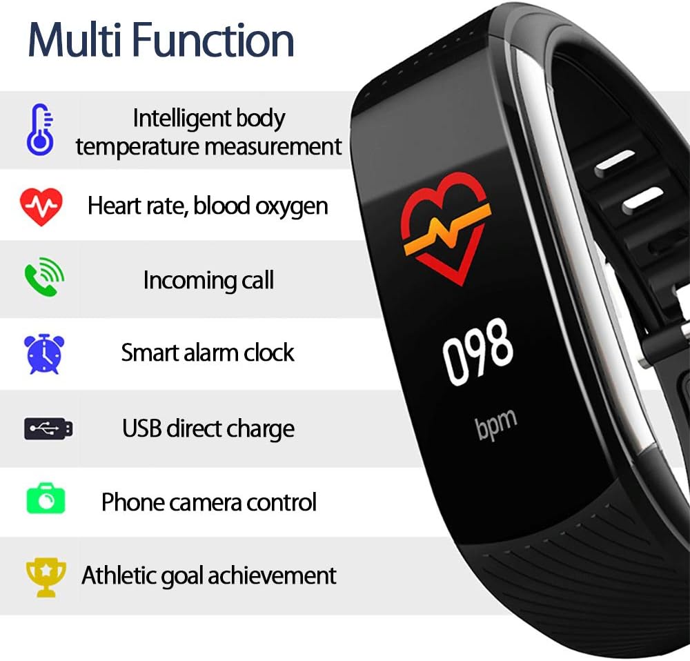 con cardiofrequenzimetro pressione sanguigna e monitoraggio del sonno contapassi  Orologio intelligente con misurazione della temperatura contacalorie Pybbo  compatibile con Android/iOS Activity tracker Sport e tempo libero  berjaya.edu.my