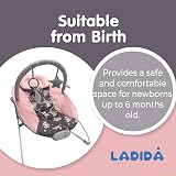 LADIDA Baby Bouncer with Music and Vibration Plum Blossom Design 0-6 Months view 5