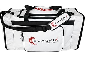 PHOENIX FIGHT GEAR Thrive Gear Bag, Gear Duffle Bag, Gym Bag, Travel Bag, and Sling Bag for MMA, Boxing, Kickboxing, MMA, Jiu Jitsu, Sparring Bag, and Shoulder Bag, Available in Black or White (White)
