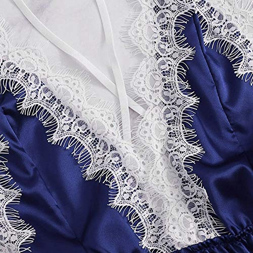 Valentine's Best Gifts for Sex!!! Hennta Fashion Sissy Women Plus Size Sexy Lingerie Girl V-Neck Lace Splice Bodysuit Sleepwear - Thumbnail 4