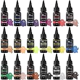 Honcaring UV Resin, 18 Colors UV Curing Hard Type Resin Clear, Fast Curing Odorless & Colored UV Resin Kit for Jewelry Making, Crafts, DIY(20g/0.68oz Each)