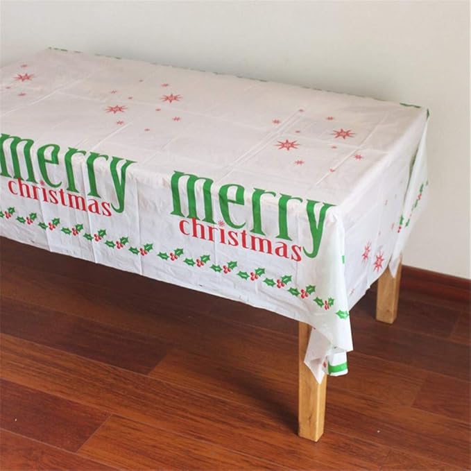 Disposable Christmas Tablecloth Plastic, 42.5 x 70.9 in