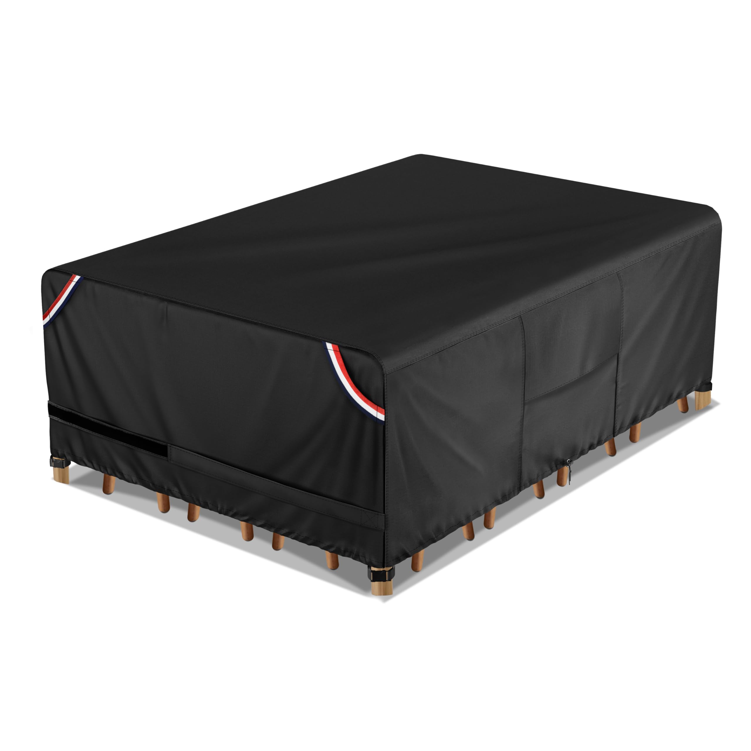 KylinLucky 600D Heavy Duty Rectangular Table Cover 86 x 86 inches - Waterproof Outdoor Dining Set Protector for Patio Furniture Image KylinLucky 600D Heavy Duty Rectangular Table Cover 86 x 86 inches - Waterproof Outdoor Dining Set Protector for Patio Furniture Image