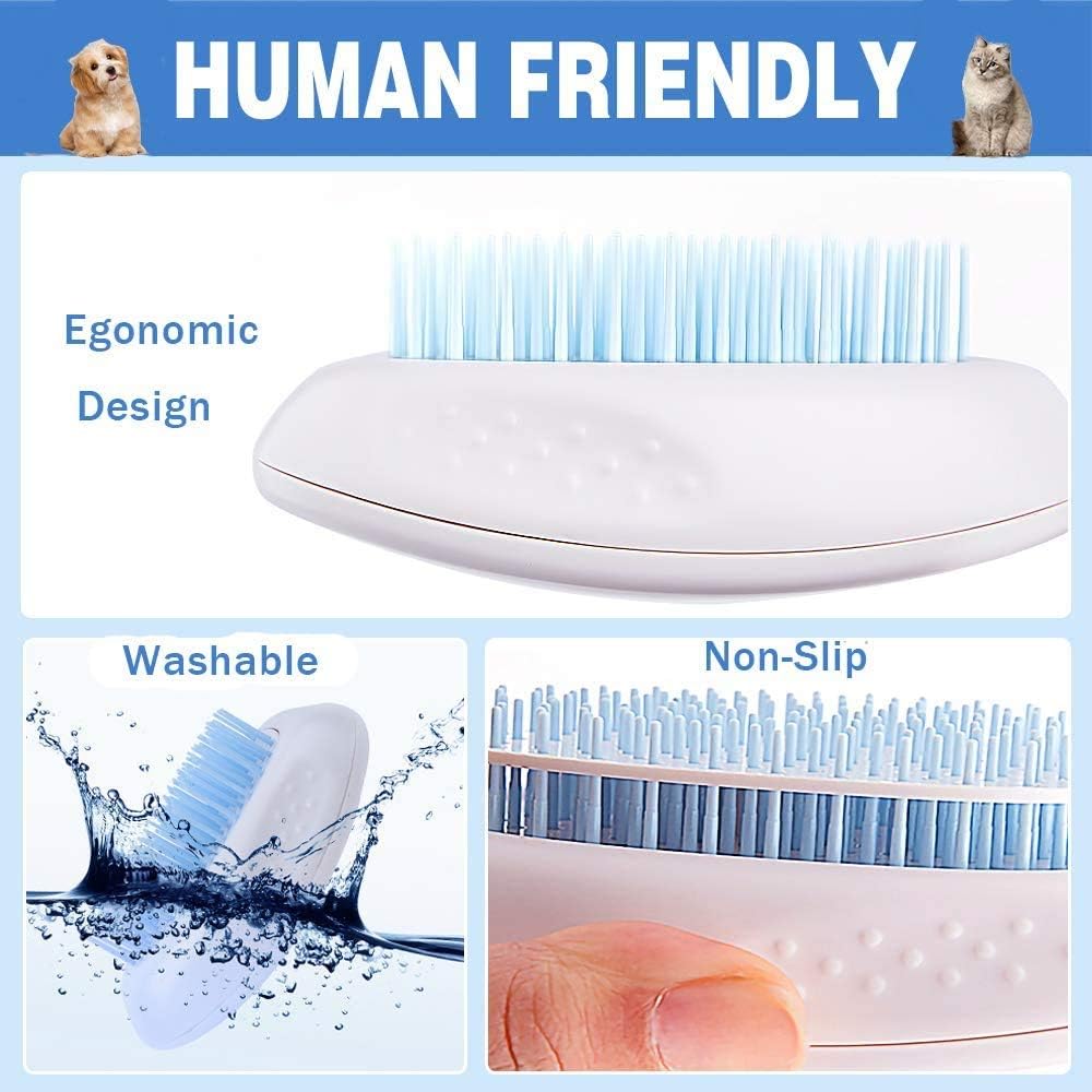 ZNEU Cat and Dog Grooming Brush, Dog Brush Cat Brush Slicker Pet Grooming Brush Pet Comb, Washable Grooming Shedding Massage Bath Brush for Short, Medium and Long-haired Animals (Blue) - Image 5
