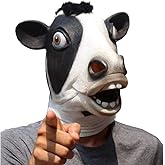 CreepyParty Animal Mask Cow Head Funny Masquerade For Adults Dressing Up Cow Masks (black)
