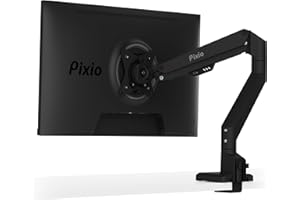 Pixio PS1S Wave Black Single Monitor Arm Stand Desk Mount - Fits up to 32 inches Monitors and up to 19.8lbs. VESA Compatibili