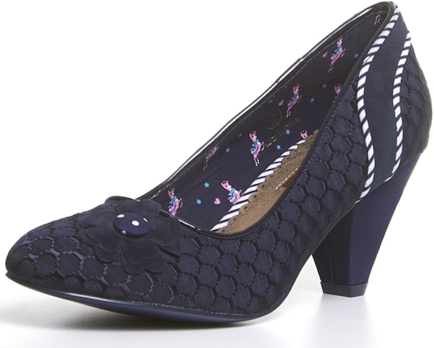 Babycham Ursula Womens Navy Blue Round Toe Mid Heel Court