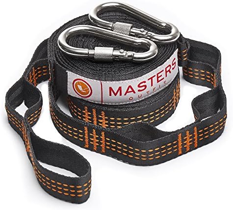 Premium XL Hammock Straps Set - 2 Hammock Tree Straps 2000+ LBS, Combined 20 Ft Long, 36 Loops &amp; 2 Free Carabiners - No Stretch Suspension System - Fast &amp; Easy Setup, Fits Any Hammock
