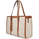 ECOSUSI Laptop Bag For Women 15.6 Inch Work Tote Bags PU Leather Computer Purse For Business Office With 3 Layer Compartments