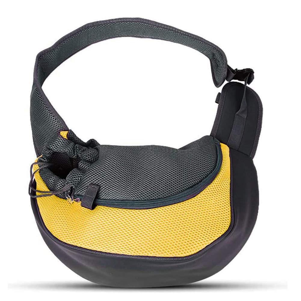 CHEPL Pet Carrier Hand Free Sling Puppy Carry Bag Pet Sling Carrier with Adjustable Padded Shoulder Strap Breathable Mesh Pouch for Outdoor Travel Walking Subway