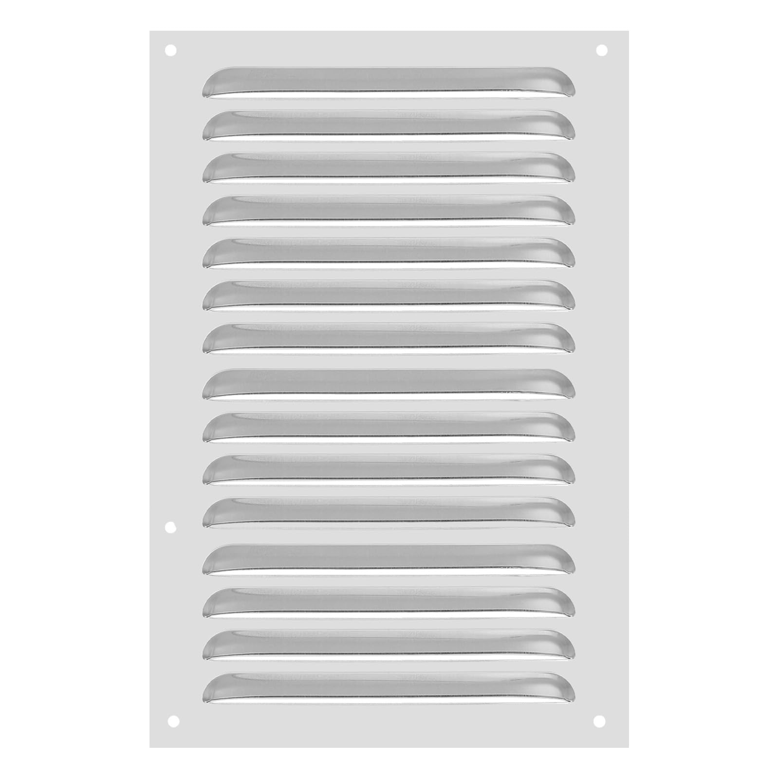 PATIKIL 8 x 12 Inch Aluminum Vent Cover, Screen Air Grille Ventilation Cover HVAC Louvered Grill for Home Kitchen Fireplace Wall Ceiling, Silver Tone
