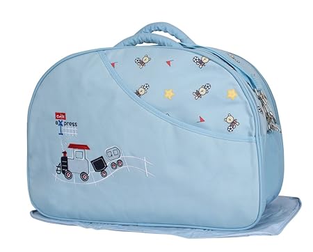 Offspring Super Spacious and Comfortable Outing Mama Shoulder Diaper Bag, Light Blue
