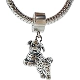 BOLENVI Bichon Frise Poodle Dog 925 Sterling Silver Dangle Pendant X Charm Bead For Pandora & Similar Charm Bracelets or Necklaces