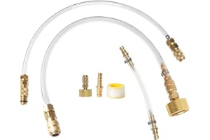 DYNCAN 35" Boat Hydraulic Steering Bleed Kit, Set of 3 Tube- Compatible with SeaStar Inboard/Outboard Systems, Brass & Stainless Steel Fittings - Ideal for Filling and Bleeding Hydraulic Steering Fluid